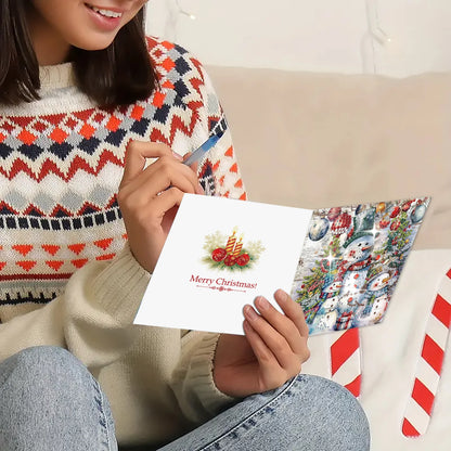 Diamond Painting Kerstkaarten Set - 6 Stuks - Kerstkaartenset met Unieke Designs
