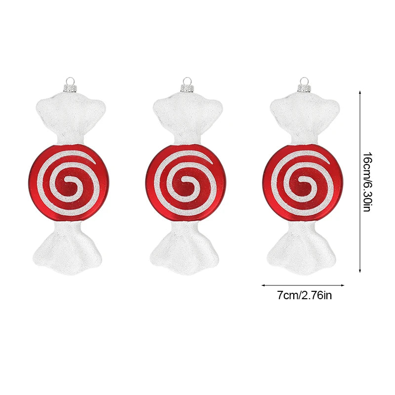 Kerstballen set – Grote Lolly & Rood-Wit Suikerstok Hangers voor Kerstboom