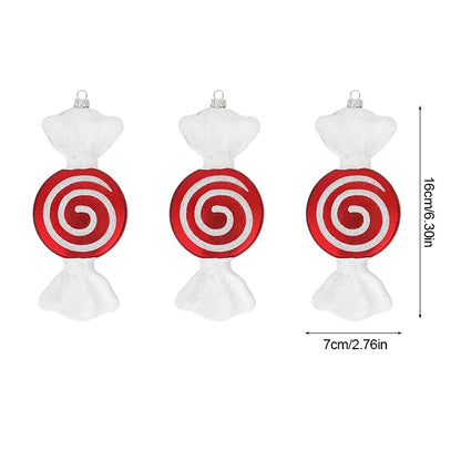 Kerstballen set – Grote Lolly & Rood-Wit Suikerstok Hangers voor Kerstboom