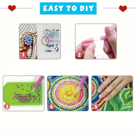 Diamond Painting Kerstkaarten set – 6 stuks creatieve mozaïek kerstkaarten - Sneeuwpop