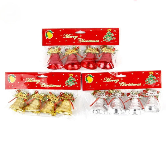 Kerstbellen set – 4 stuks glanzende decoratiebellen voor kerstboom