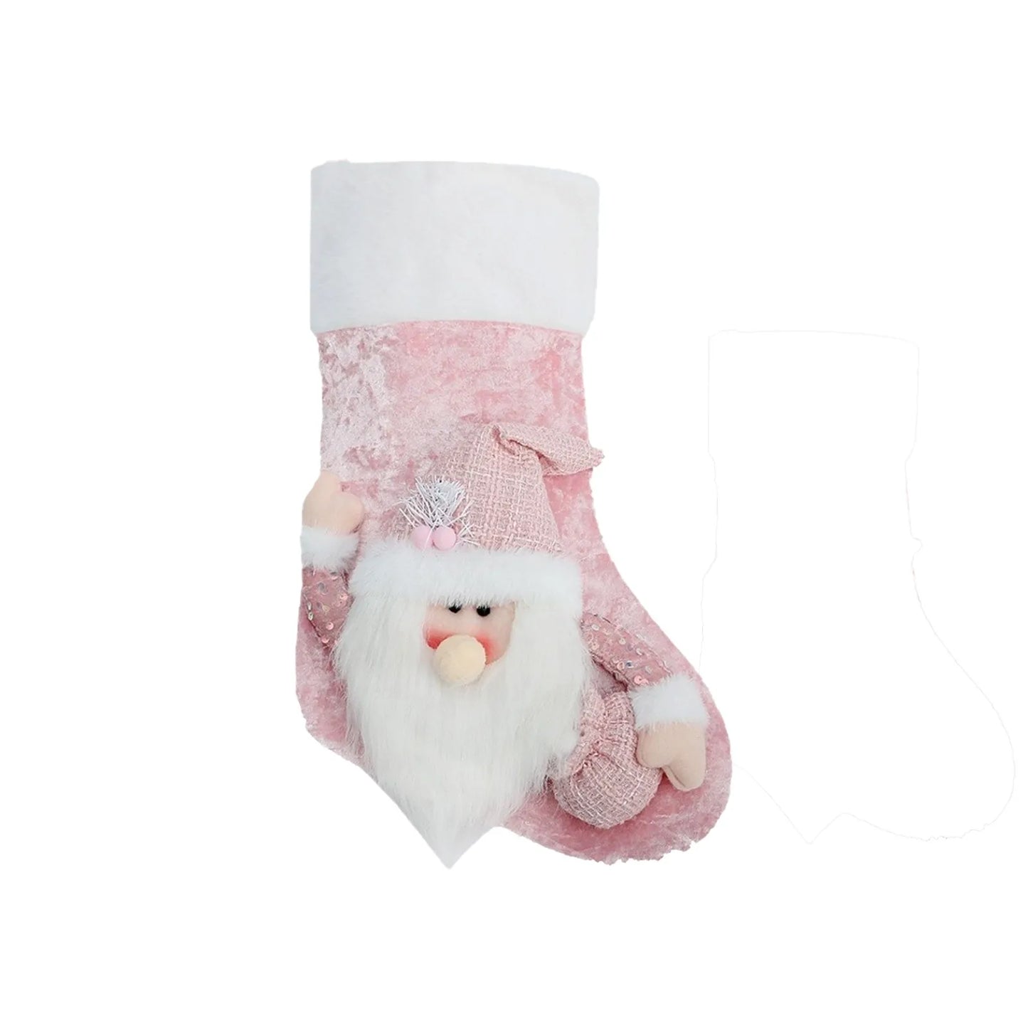 Kerst sok (decoratief) met kerstman en sneeuwpop – feestelijke hangdecoratie voor boom of haard