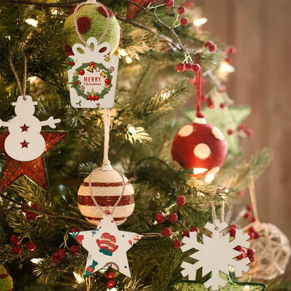 Houten figuur om zelf te kleuren/schilderen – Kerstversiering 10 stuks