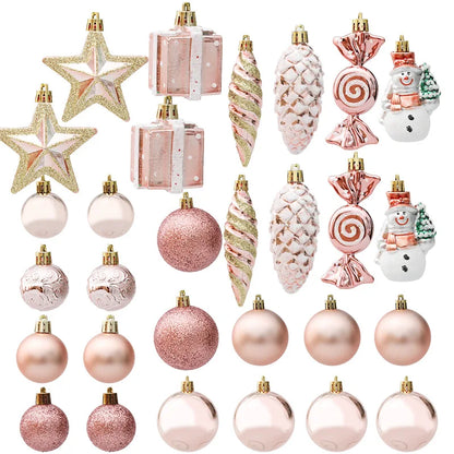 Kerstballen set 20 of 29-delig met zuurstokken, dennenappels en ornamenten