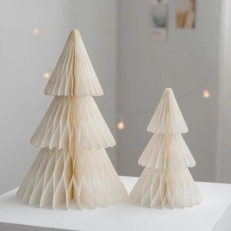Opvouwbare Kerstboom - Set van 2 Papieren Mini Bomen - Origami Decoratie