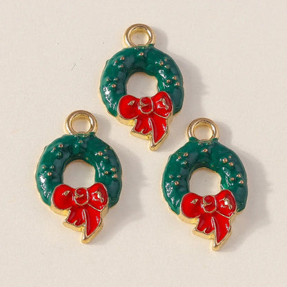 Kersthanger voor ketting of armband kerstboom rendier bel sneeuwpop hanger set - 10 stuks