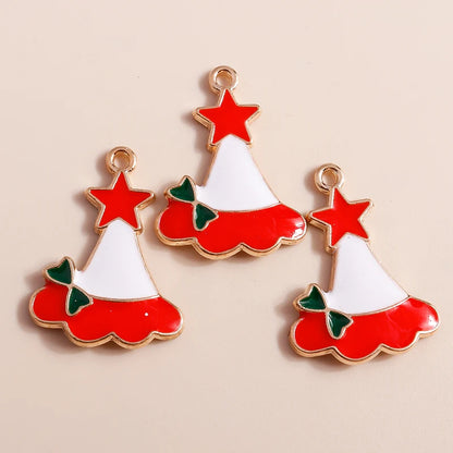 Kerst hangers mix sneeuwpop, Kerstman en meer emaille bedels voor sieraden - 10 stuks