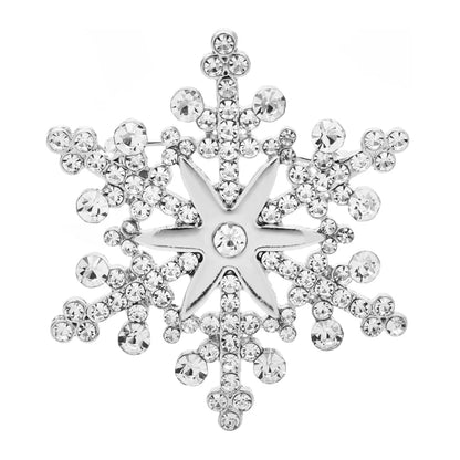 Broche Kerst | Sneeuwvlok broche met fonkelende strass steentjes