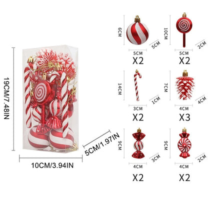 Kerstballen set 13-delig – Lollies, zuurstokken & dennenappels als hanger