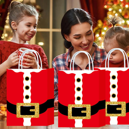Kerst cadeauverpakking rode kerstman papieren tassen voor feest en geschenken