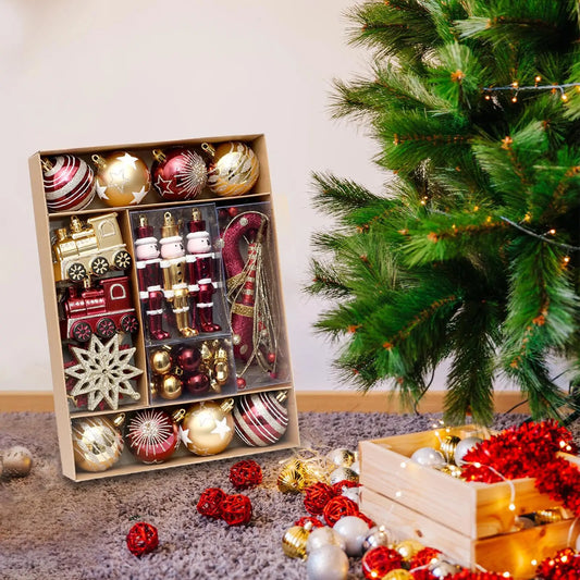 Kerstballen set 50 stuks – onbreekbare kerstboomversiering in luxe kleuren
