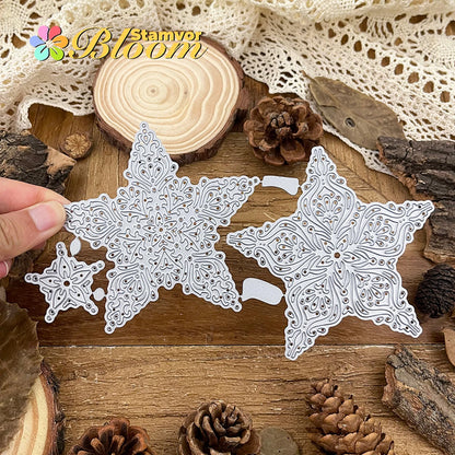 Snijmal Kerst Sterren Kant Hollow Metalen snij mal voor Scrapbooking