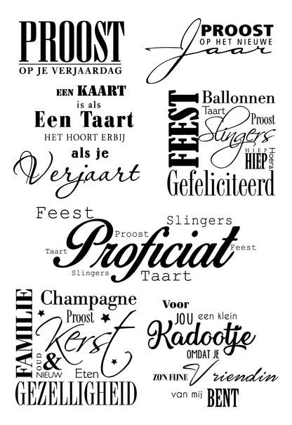 Stempels Transparante Siliconen Rubberen Blad - Nederlandse Woorden & Patronen