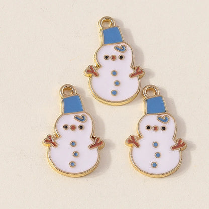 Kersthanger voor ketting of armband sneeuwpop emaille bedels 20 stuks