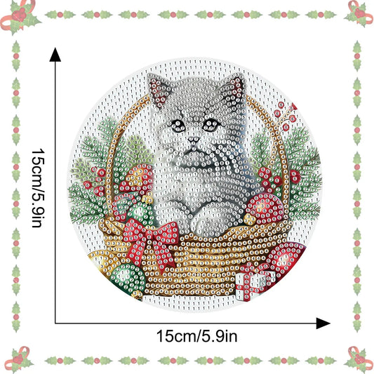 Diamond Painting Placemat met Schattige Kat – Set van 3 – DIY Tafeldecoratie