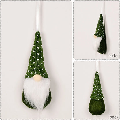 Set kersthangers – 3 schattige kerstgnomen met gebreide muts, 17 cm