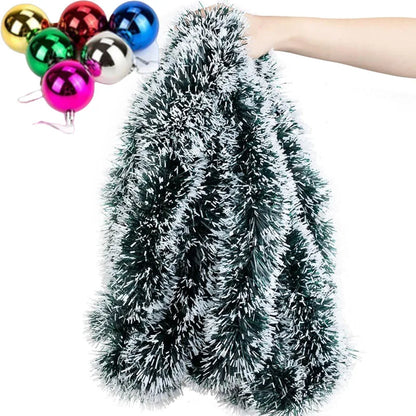 Kerst Guirlande met Strik en Glanzend Lint – Groene Decoratieve Slinger voor Boom, Krans en Feestdecoratie