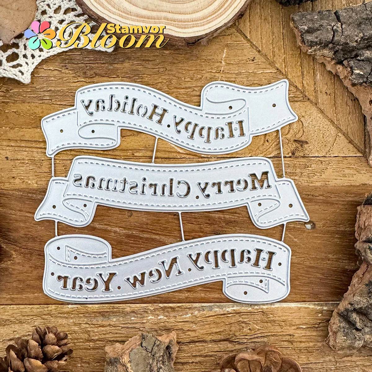 Snijmal Kerst Tekstlinten voor Scrapbooking en Kaarten