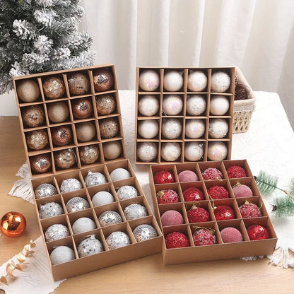 Kerstballen set 16 stuks – Champagne, Rood & Goud – 6 cm