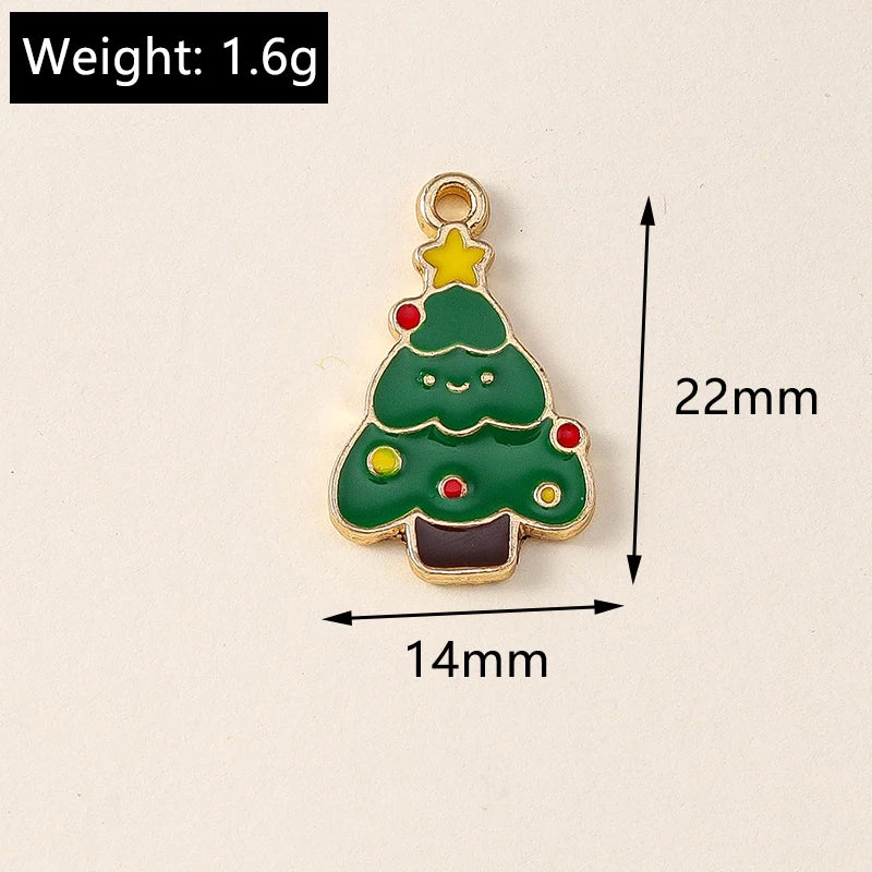 Kersthanger voor ketting of armband – set van 20 vrolijke kerstbedels