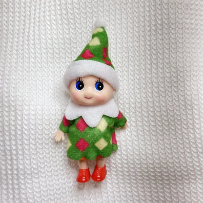 Kerst pop tweeling elf jongen en meisje – feestelijke mini decoratie
