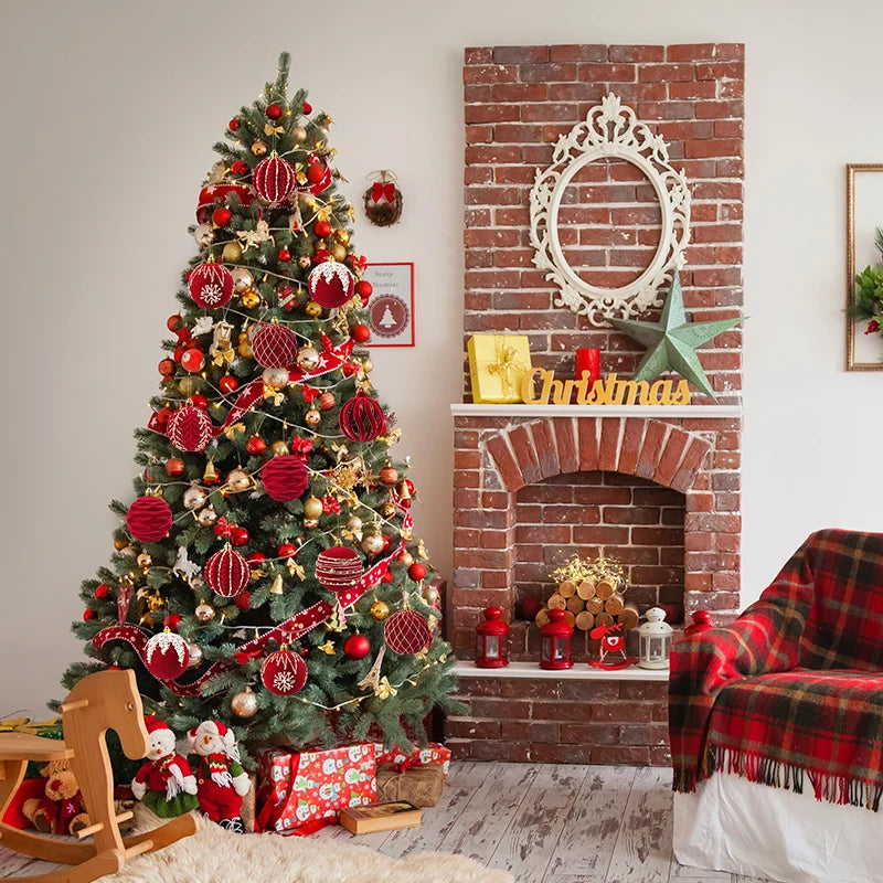 Kerstballen set rood glanzend 8cm voor feestelijke boomdecoratie