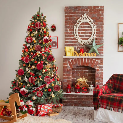 Kerstballen set rood glanzend 8cm voor feestelijke boomdecoratie