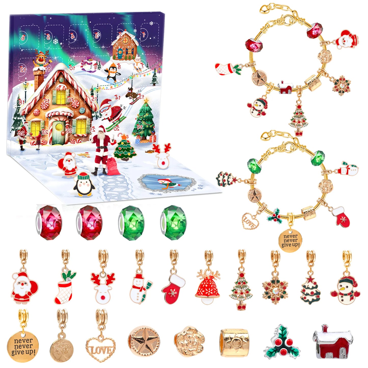 Advent kalender met 24 verrassingen – Armband en sieraden cadeaubox