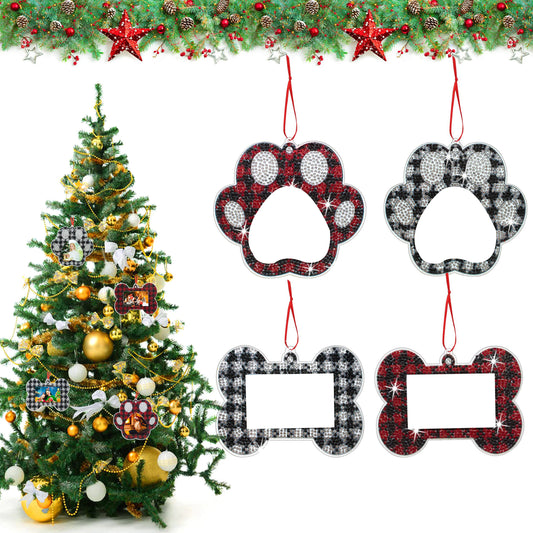 Diamond Painting Kersthangers fotolijst kerstdecoratie set 4 stuks - SDZ005