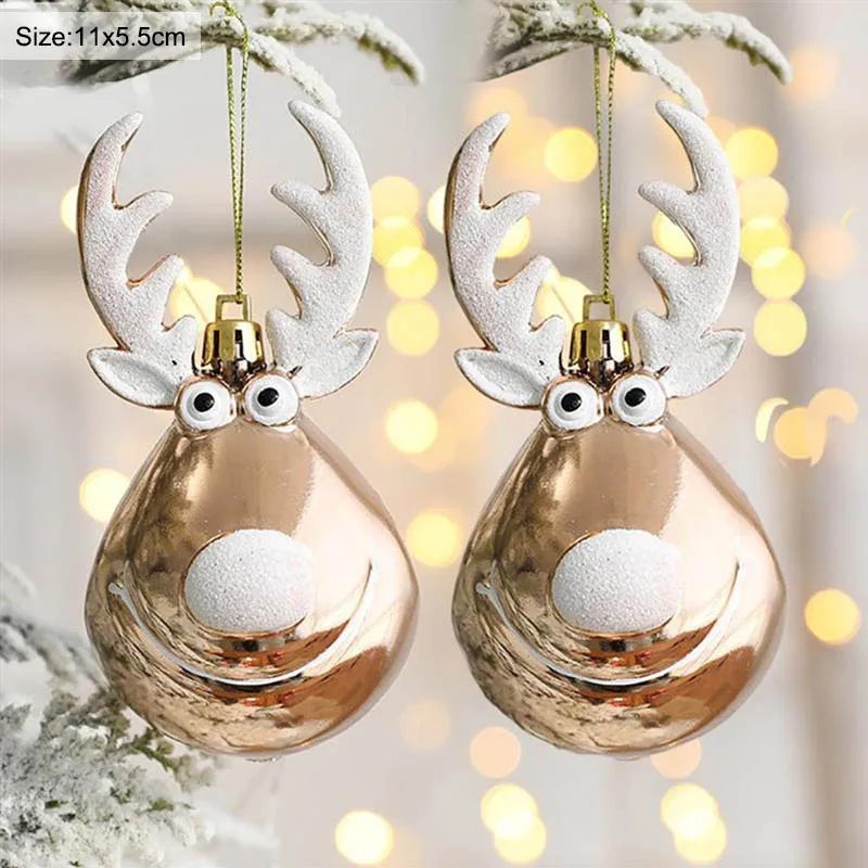 Kerstboom ornamenten set van 2 kerstballen voor feestelijke decoratie