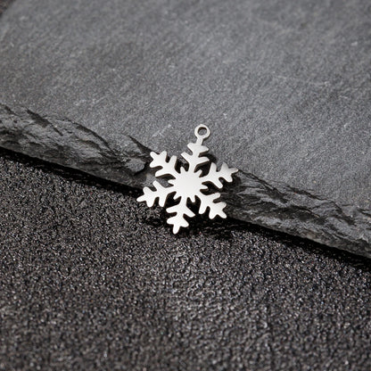 Kerst oorbellen sneeuwvlok hanger zilverkleur-goudkleurig roestvrijstaal lange dangle