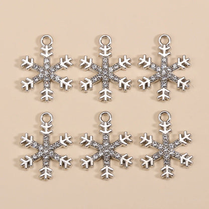 Kerst hanger sneeuwvlok charme met parel en zirkonia – 10 stuks - diverse kleuren en opties