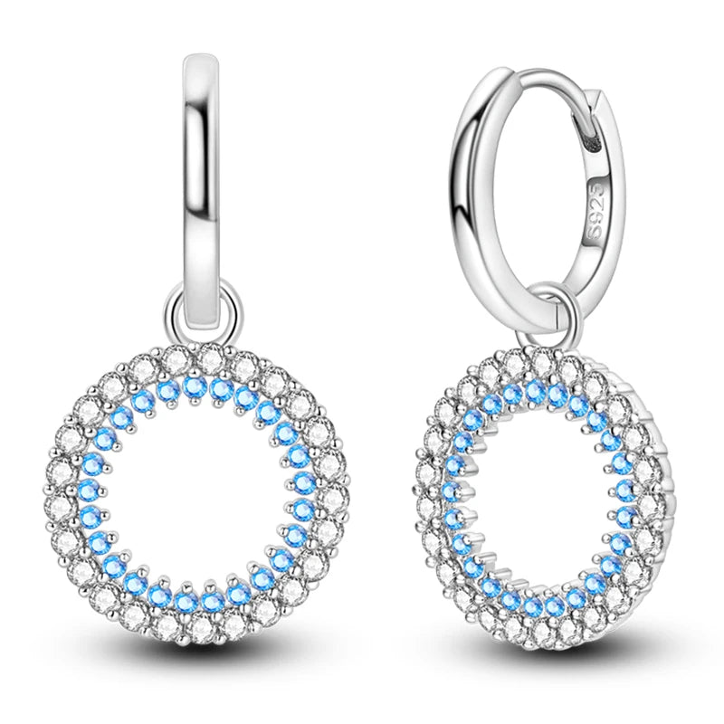 Kerst oorbellen 925 zilver sneeuwvlok met fonkelende zirkonia