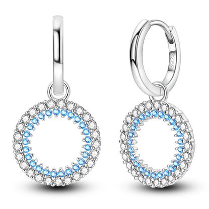 Kerst oorbellen 925 zilver sneeuwvlok met fonkelende zirkonia