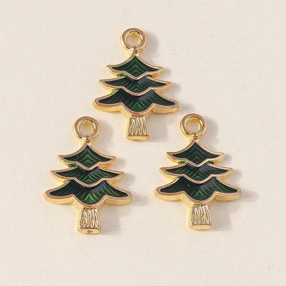 Kersthanger voor ketting of armband kerstboom rendier bel sneeuwpop hanger set - 10 stuks