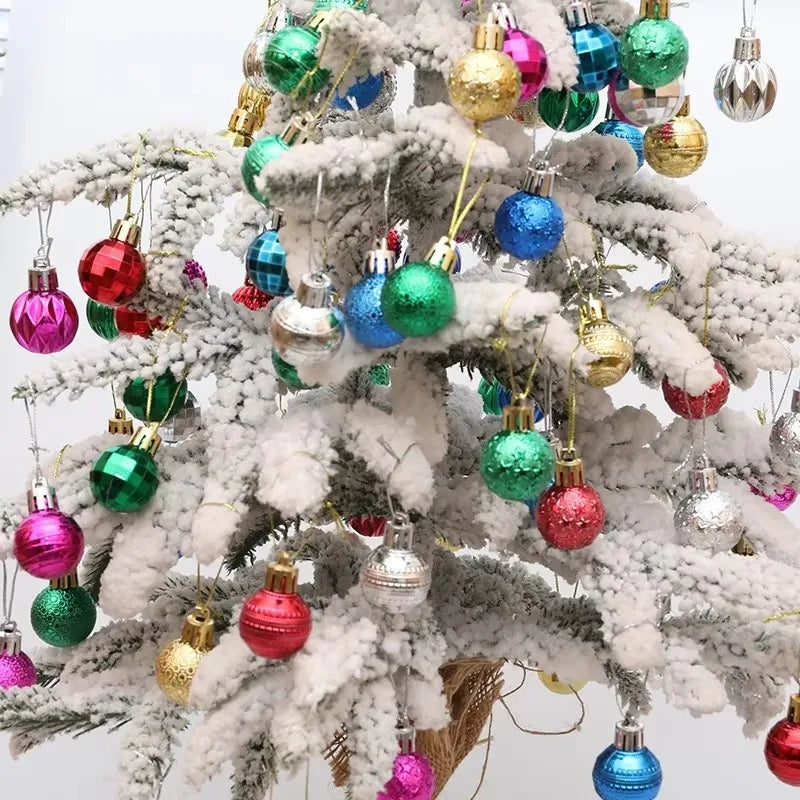 Kerstballen set mini 3CM – kleurrijke kerstdecoratie voor boom en huis