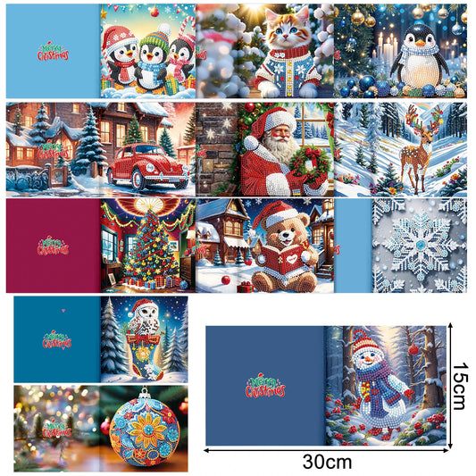 Diamond Painting Kerstkaarten set – Creatieve Feestelijke Wenskaarten