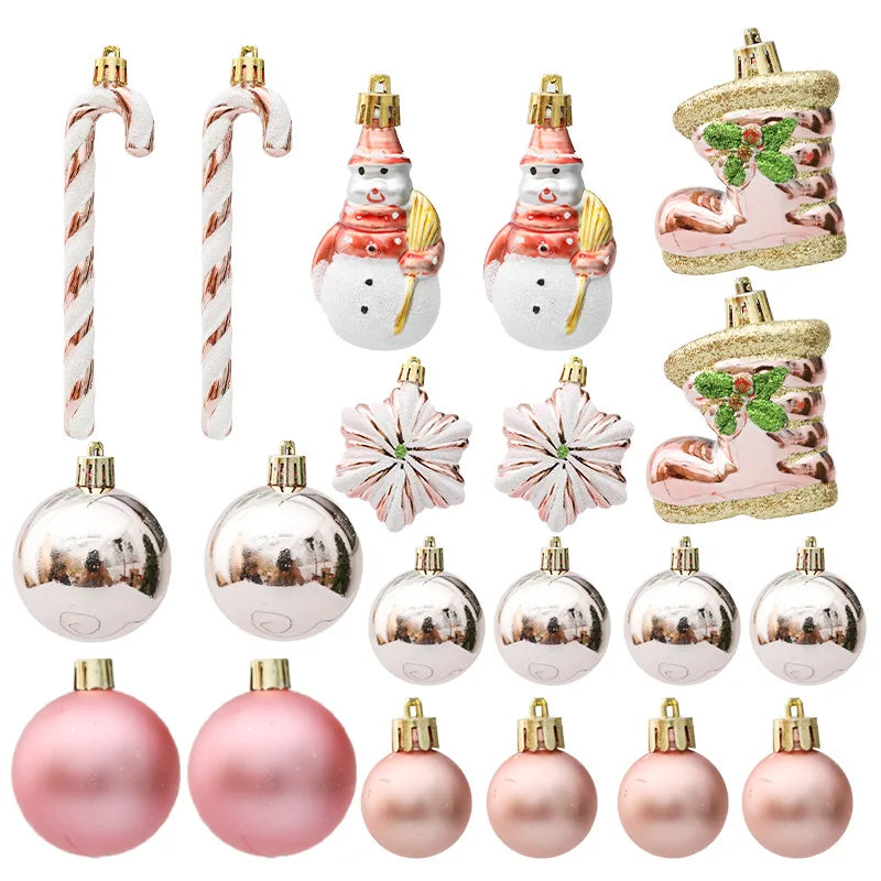 Kerstballen set 20 of 29-delig met zuurstokken, dennenappels en ornamenten