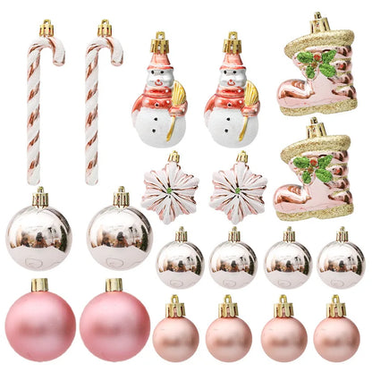 Kerstballen set 20 of 29-delig met zuurstokken, dennenappels en ornamenten