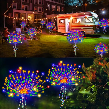 Solar Kerst verlichting vuurwerk lamp met 8 standen voor tuin en feest