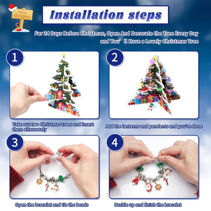 Advent kalender armbandenset met 24 verrassingen – feestelijke sieraden cadeaubox