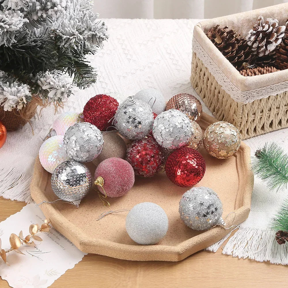 Kerstballen set 16 stuks – Champagne, Rood & Goud – 6 cm