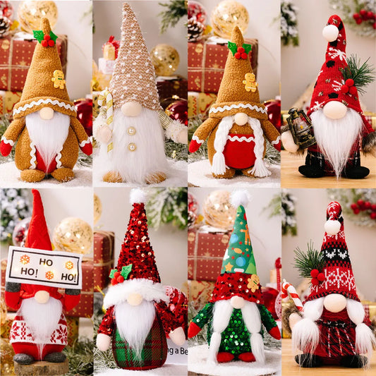 Kerst pop decoratieve pluche kabouter zonder gezicht voor sfeervolle versiering