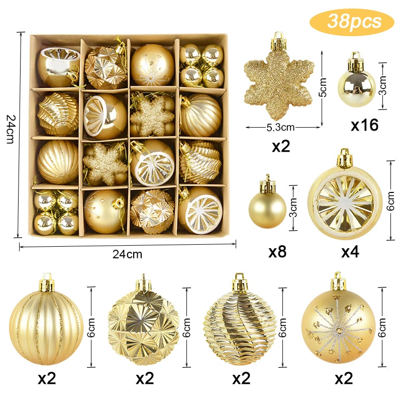 Luxe Kerstballen set met Sneeuwvlokken en Feestelijke Decoratie