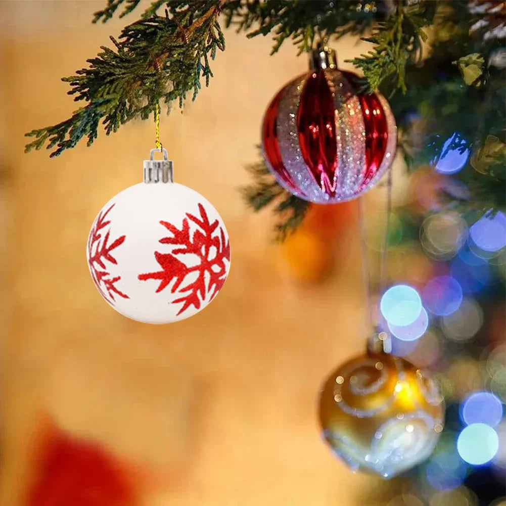 Kerstballen set 42 stuks – kunststof kerstdecoratie Ø6 cm