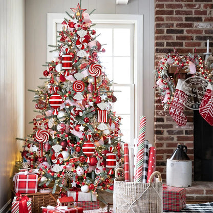 Kerstballen set – Grote Lolly & Rood-Wit Suikerstok Hangers voor Kerstboom