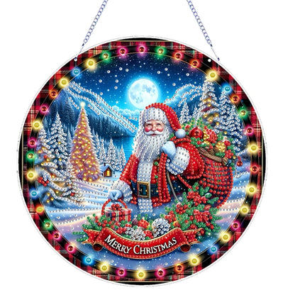 Diamond Painting Kerstkrans raamdecoratie met strass steentjes