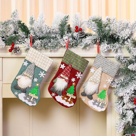 Kerstsok met Grote Capaciteit en Kerstman Pop – Sfeervolle Decoratie