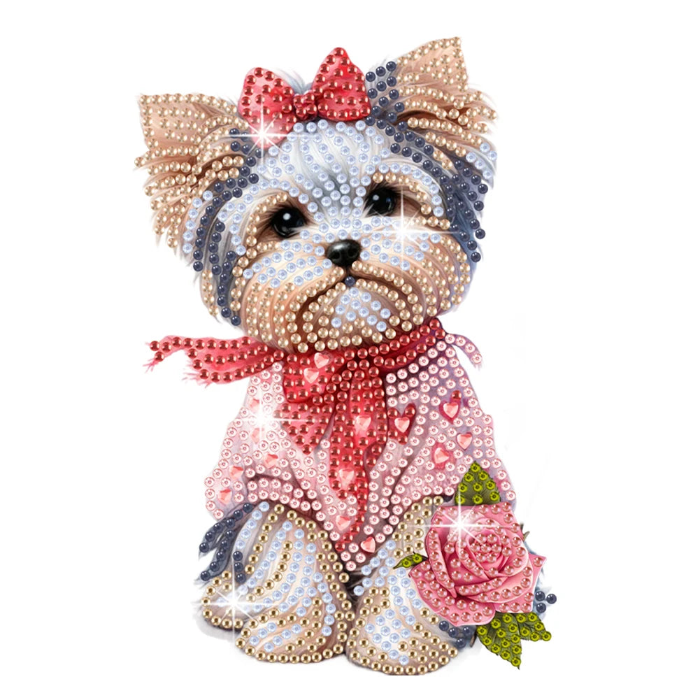 Diamond Painting Tafelornament Schuddend Hoofd Kat en hond Kerst