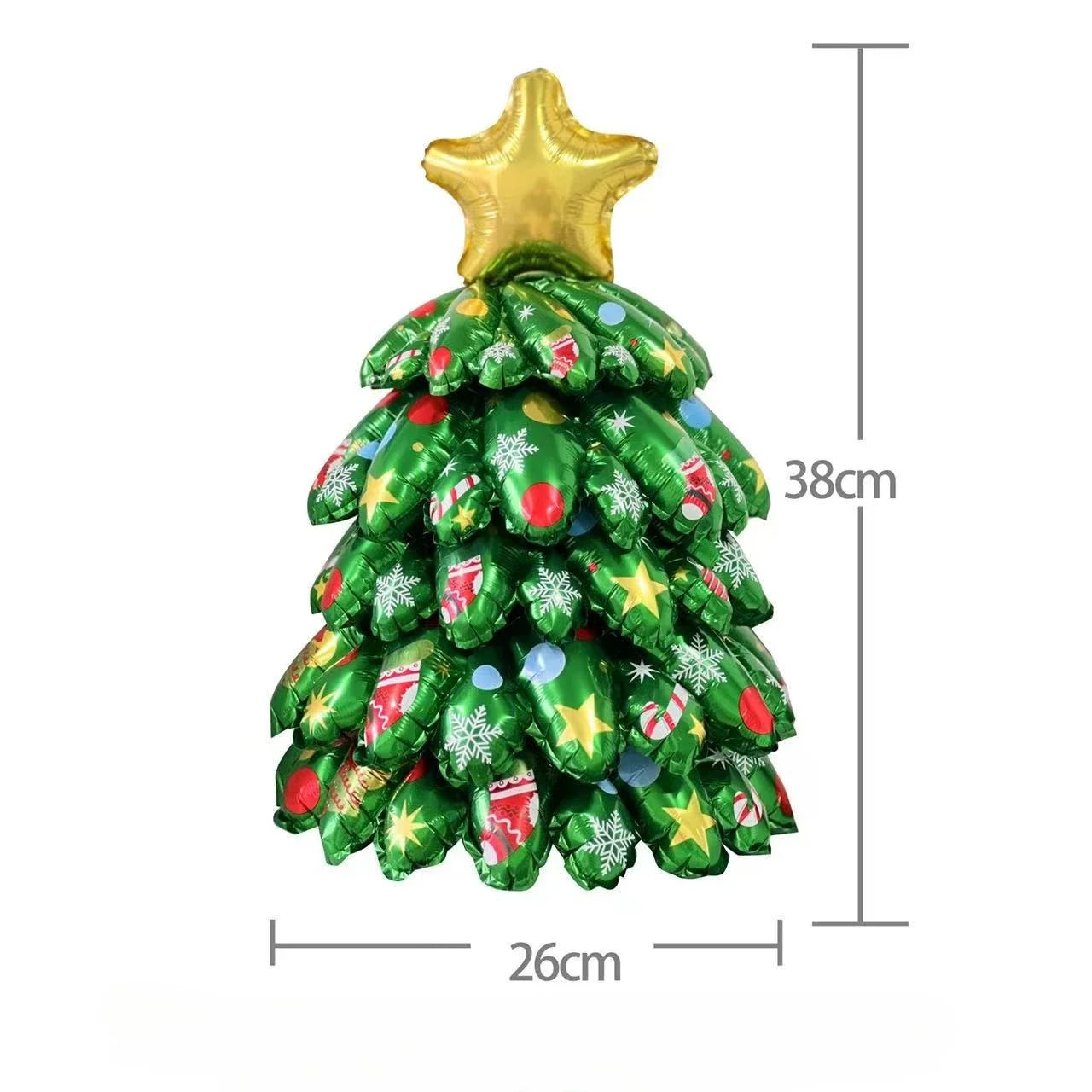 Opblaasbare kerstballonnen set met rendier, sneeuwpop en kerstboom